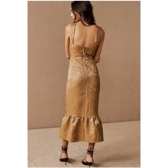 Sachin + Babi Gold Metallic Midi Dress - Picture 3 of 7